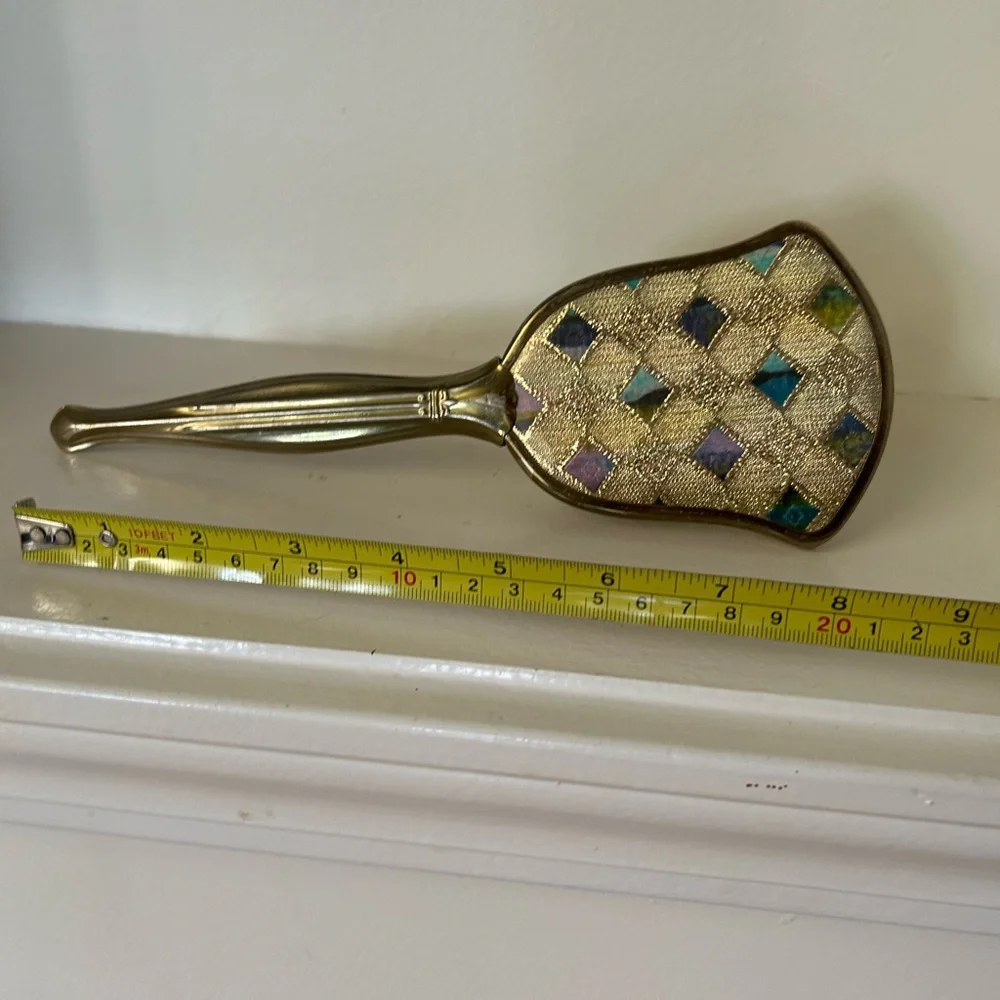 Vintage 1960s vanity‎ brush diamond print